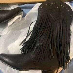 Women Cowgirl Cowboy Boots Block Heel Western Shoes